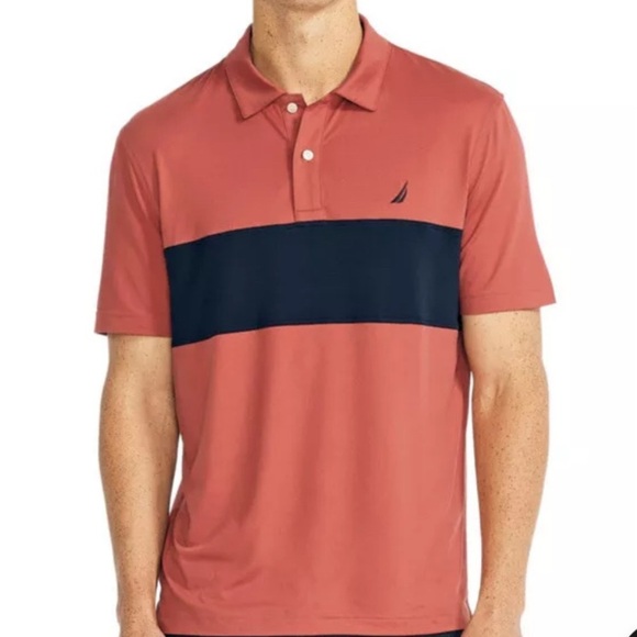 Nautica Color Block Classic Fit Shirt Sporty Design - Picture 1 of 11
